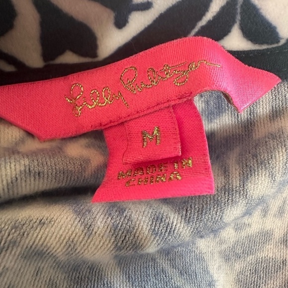 Lily Pulitzer Belinda Navy & White Velpur Women’s Off the Shoulder Blouse Size M - Picture 3 of 10